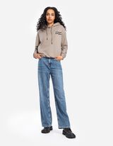 Felpa con cappuccio - Impronta sul retro - beige