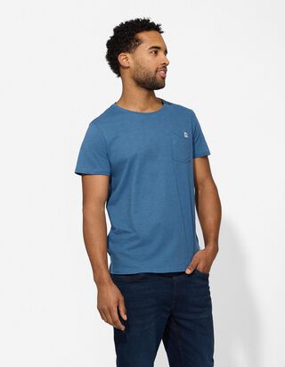 T-Shirt - Brusttasche - blau