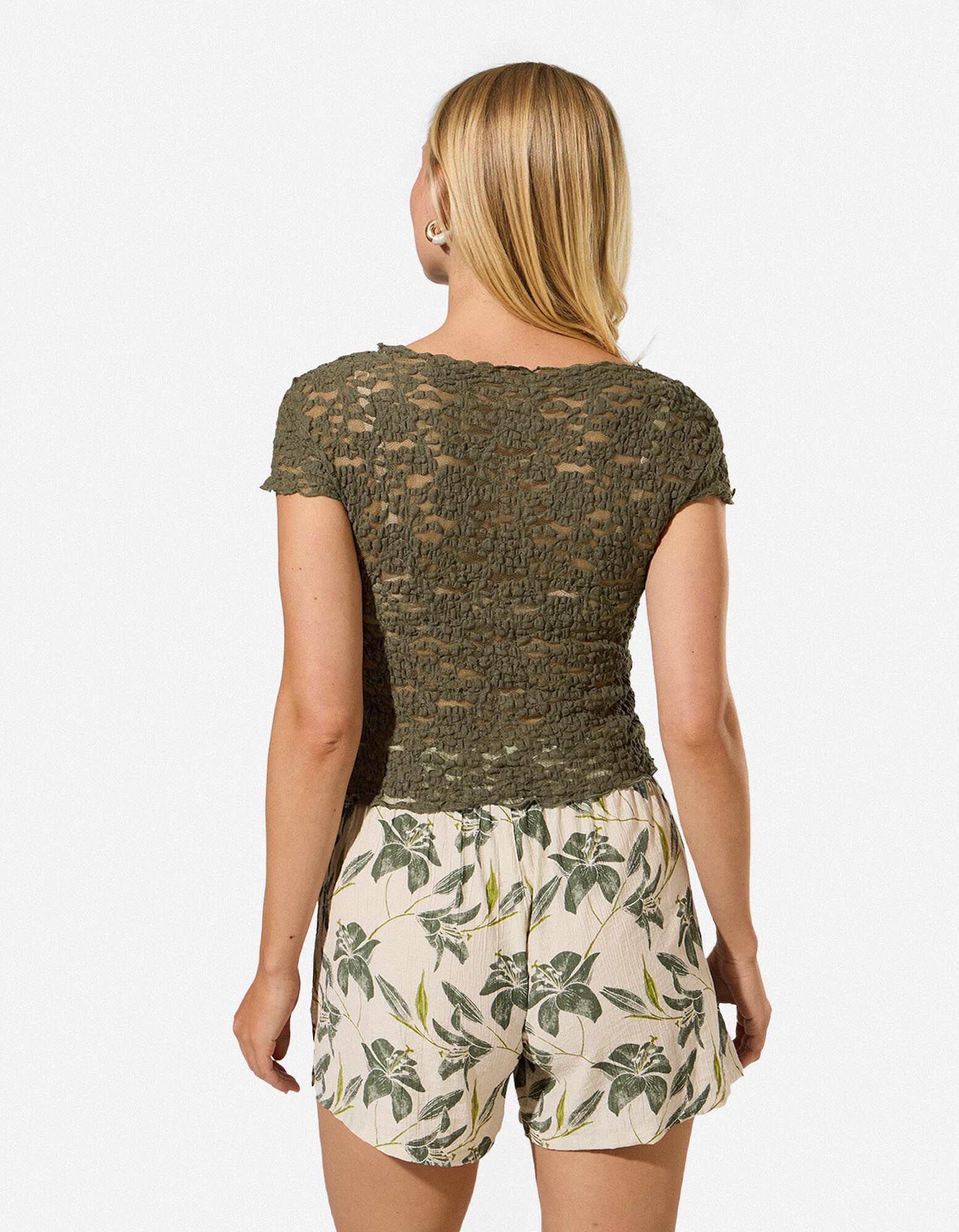 T-Shirt - Muschelsaum - Khaki