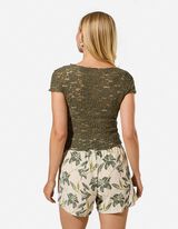 T-Shirt - Muschelsaum - Khaki