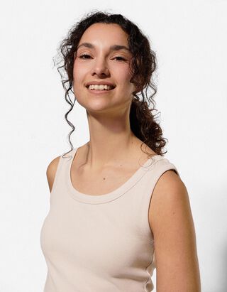 Top - Rippenstruktur - Beige