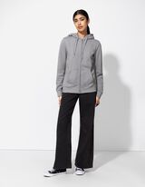 Felpa aperta - Cappuccio con coulisse - grigio