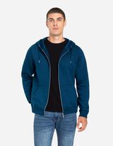 rozpinana bluza - kaptur z troczkiem - turkusowy