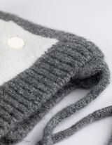 Mütze - Stickereien - grau