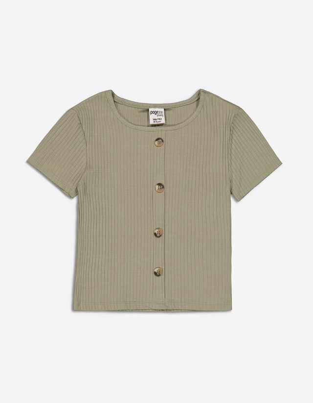 T-shirt - Abbottonatura - verde scuro