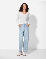 Hosszú ujjú felső - Pointelle - feher