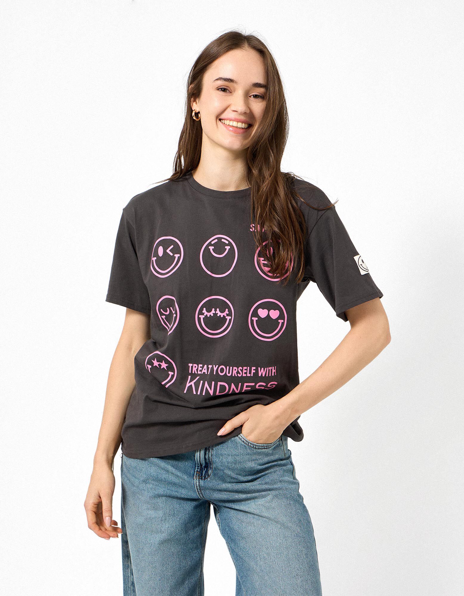 T-Shirt - S.W.SMILEY - Dunkelgrau