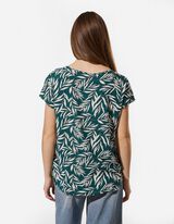 Bluse - Allover-Print - dunkelgr&uuml;n