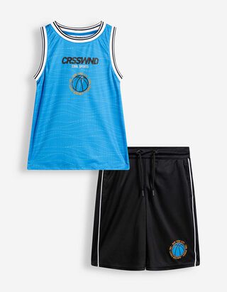 Set aus Shirt und Hose - Allover-Print - blau