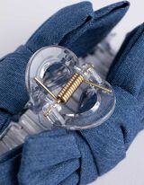 naszyta kokardka - jasny niebieski