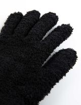 Handschuhe - Plüsch - schwarz