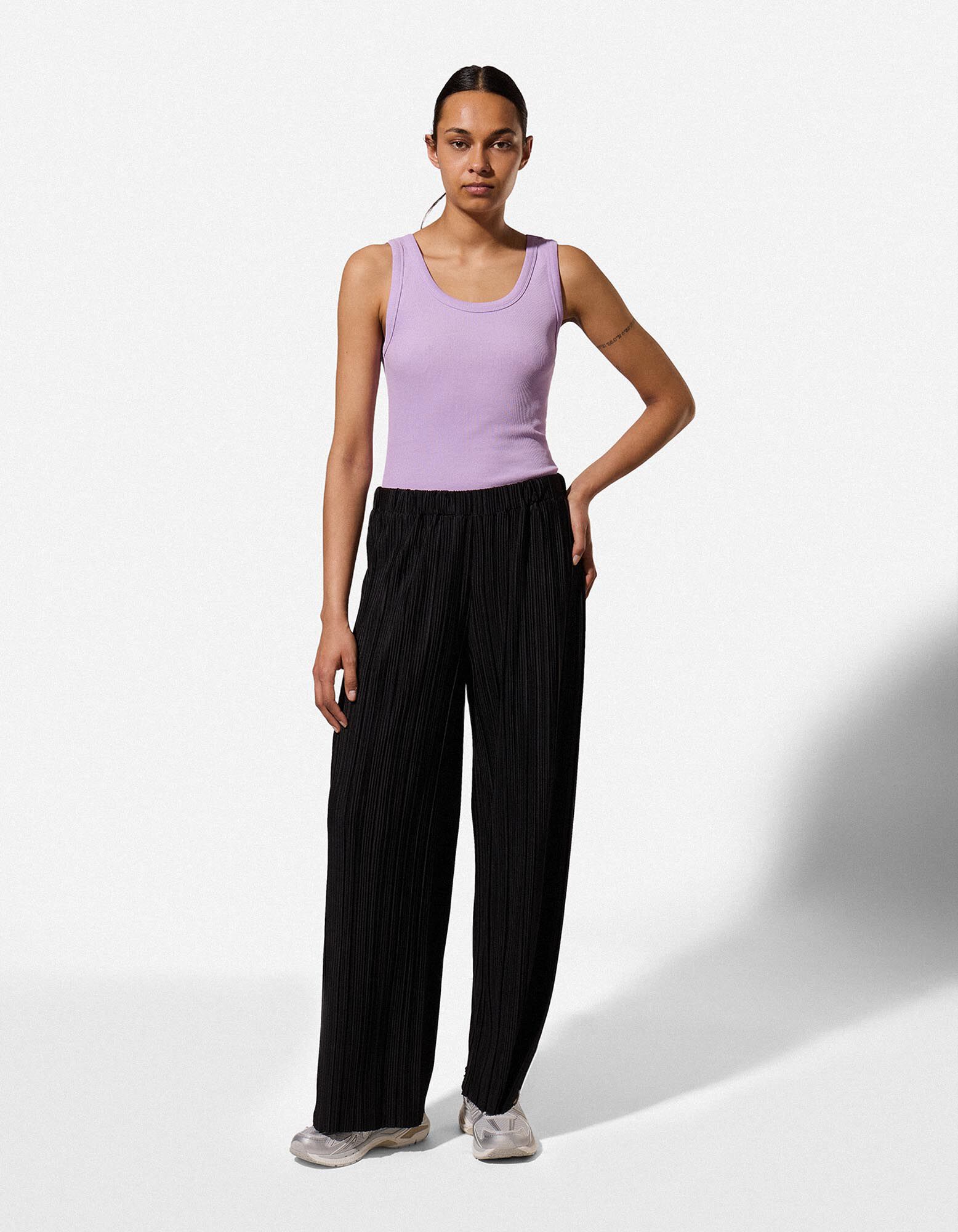 Top - Rippenstruktur - Rosa