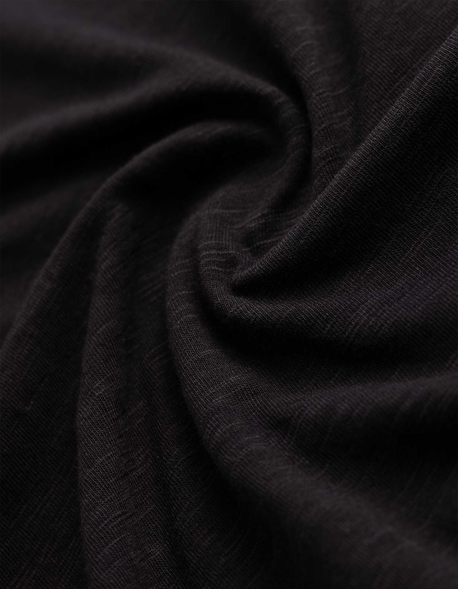 T-shirt - Manches &agrave; revers cousus - noir