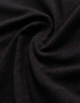 T-shirt - Manches &agrave; revers cousus - noir