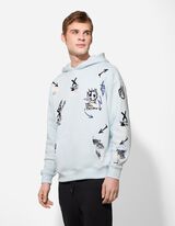 Sweatshirt - Allover-Print - hellblau