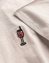 T-shirt - Borduursels - beige