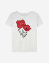 T-Shirt - Zierperlen - weiß