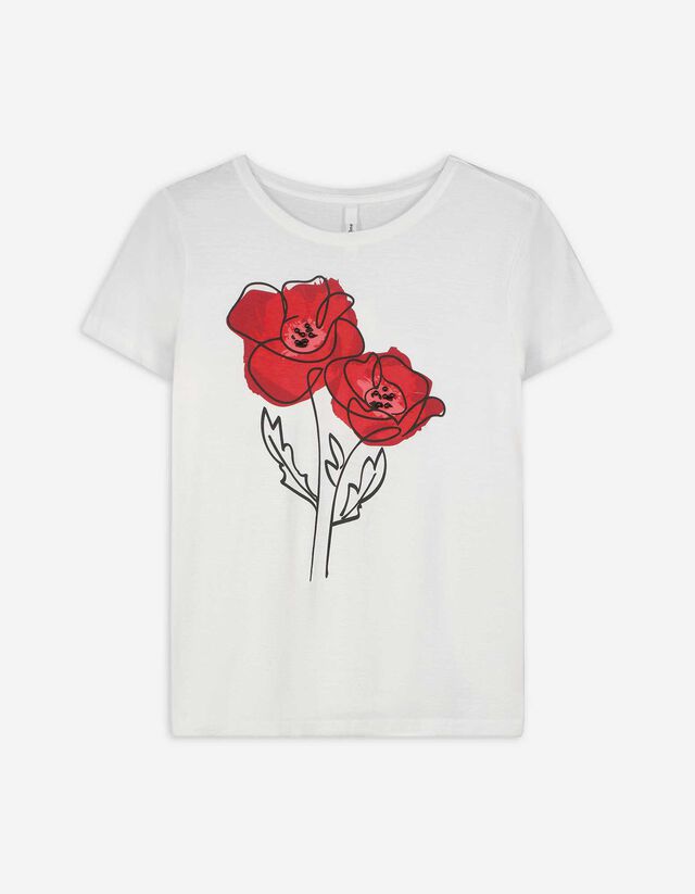 T-Shirt - Zierperlen - weiß