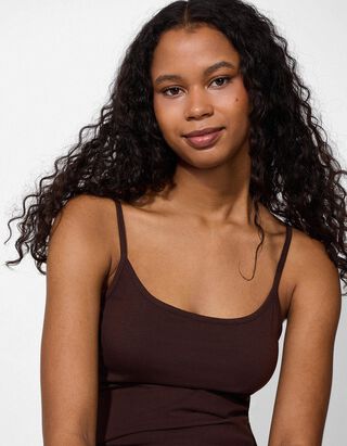 Top - Effen - donkerbruin