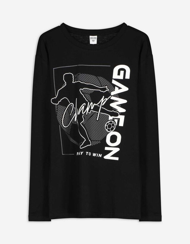 Longsleeve - Vooropdruk - zwart