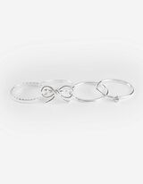 Ring - Set van 4 - zilver
