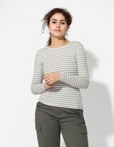 Mar&scaron;kinėliai ilgomis rankovėmis - Mezginys stulpeliu - baltas