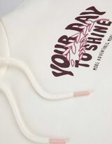 Pulover s kapuco - Tisk na hrbtu - belo