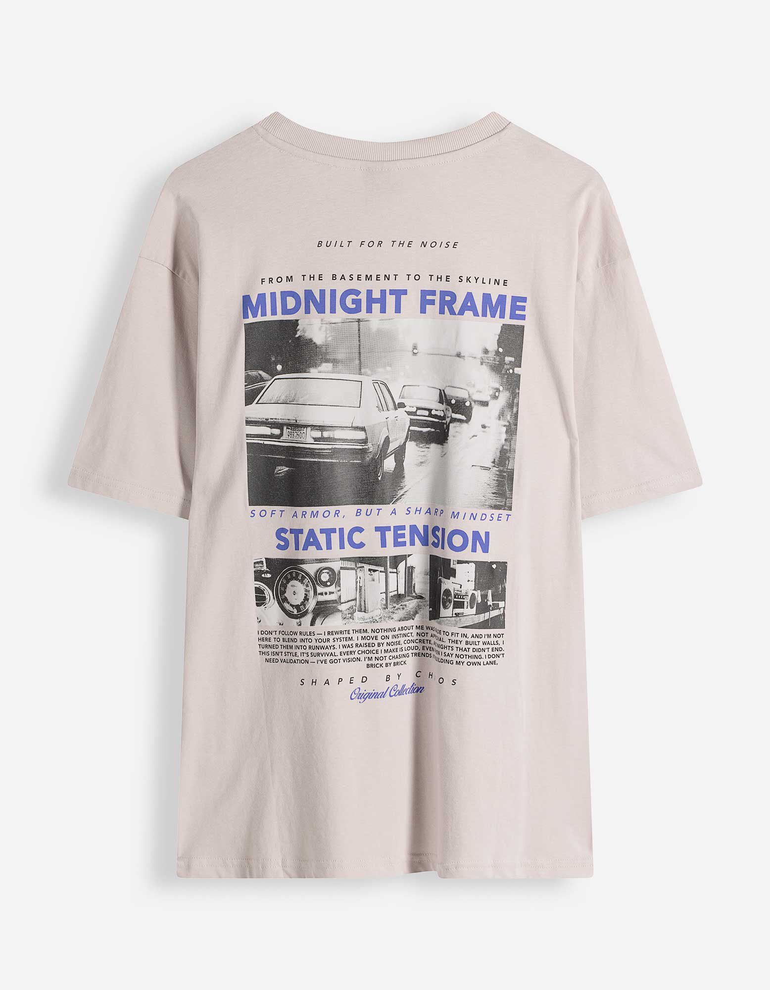 T-Shirt - R&uuml;ckenprint - beige