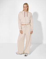 Sweatjacke - Cropped - beige