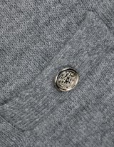 Kardigan - Knoflíky - tmave seda