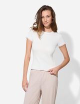 T-shirt - Cuciture decorative - bianco