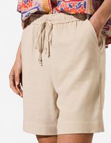 Bermuda  - Leinen-Optik - Beige