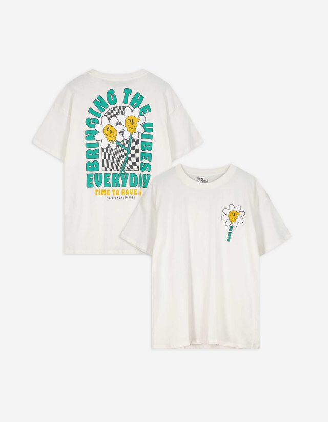 T-Shirt - Rückenprint - weiß