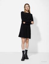 sukienka - miękki materiał - czarny