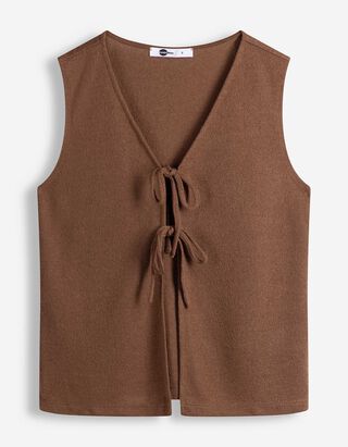 Stricktop - Viskose-Anteil - Braun