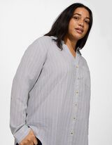 Hemdbluse - Streifen - hellgr&uuml;n