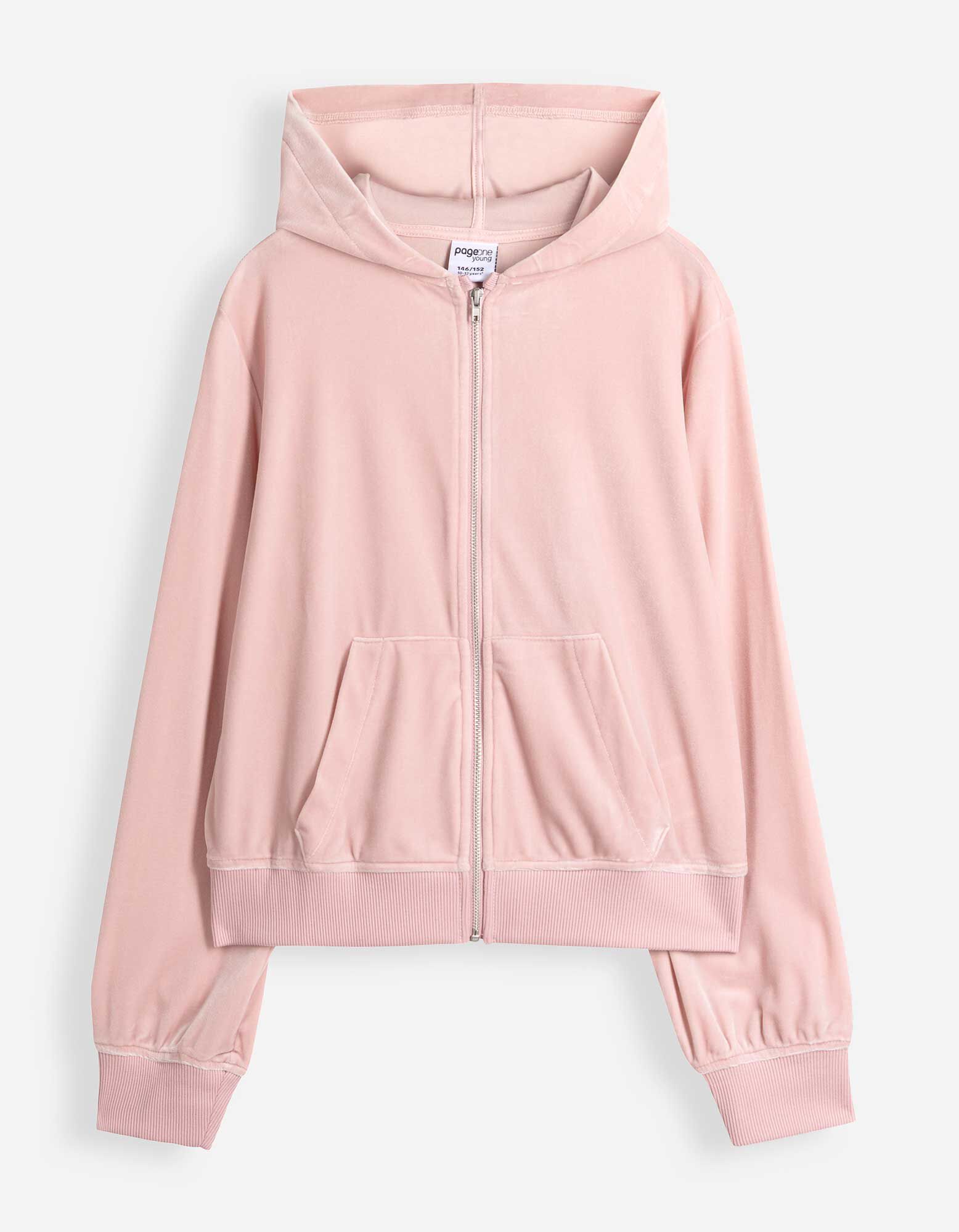 Sweatvest - Fluweel - Roze