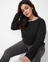 Pullover - Ziersteine - schwarz