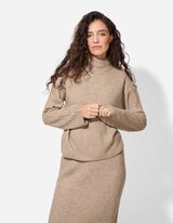 Pulóver - Stojačik - svetlohnedy