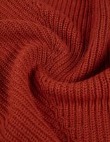 Pletený sveter - Predĺžený zadný diel - tmavocervena