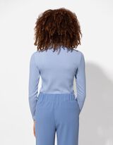 Longsleeve - Geribde structuur - lichtblauw