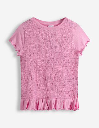 T-shirt - Ourlet coquille - Rose