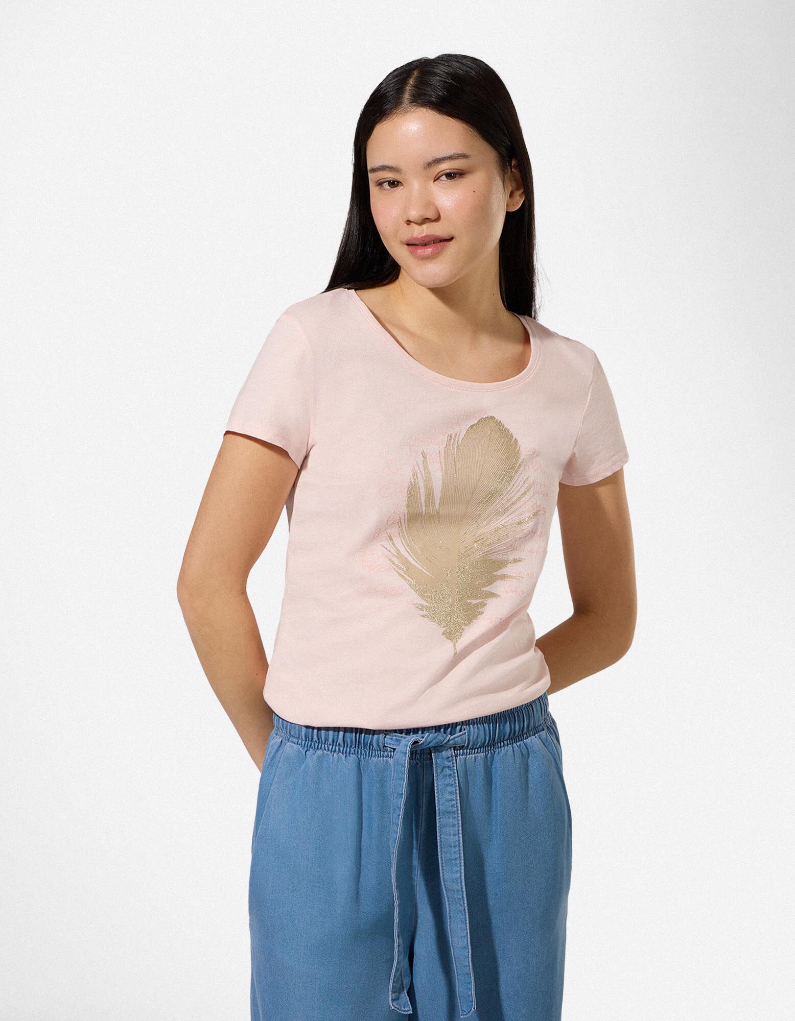 T-Shirt - Glitzerprint - Rosa
