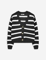 Strickjacke - Knopfleiste - schwarz