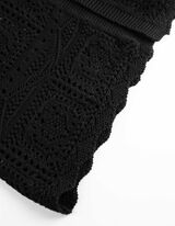 Cardigan lungo - Maglia traforata - nero