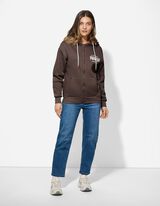 Sweatjacke - Print - hellbraun