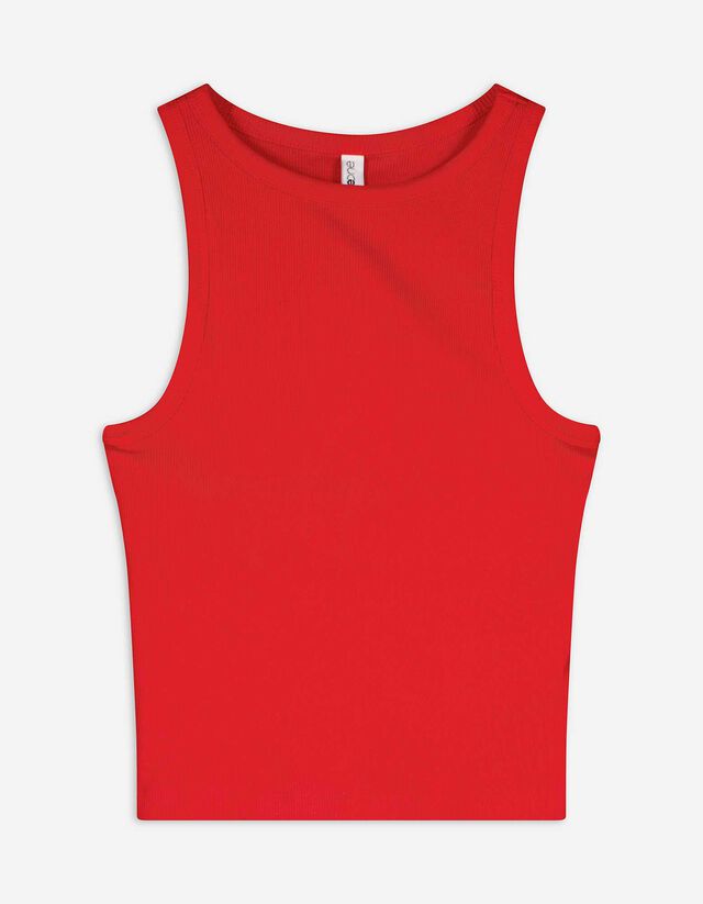 Top sans manches de court - Rouge