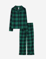 Set pijama alcătuit din bluză cu mânecă lungă și pantaloni - Închidere cu nasturi - Albastru inchis