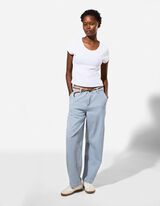 Chinohose - G&uuml;rtel - blau