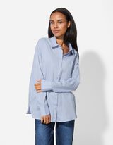 Bluse - Webstoff - hellblau